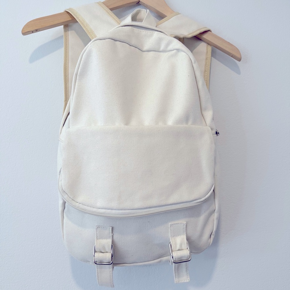 NWT White Canvas Backpack - Cute and Lightweight